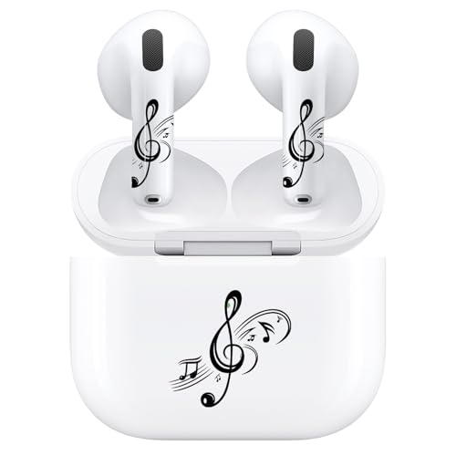 RockMax for AirPods 4 Skin Set, Elegant Music Note AirPod Skins for AirPods 4th Gen Charging Case, Trendy Sticker Gifts for Boys and Girls, Easy to Apply