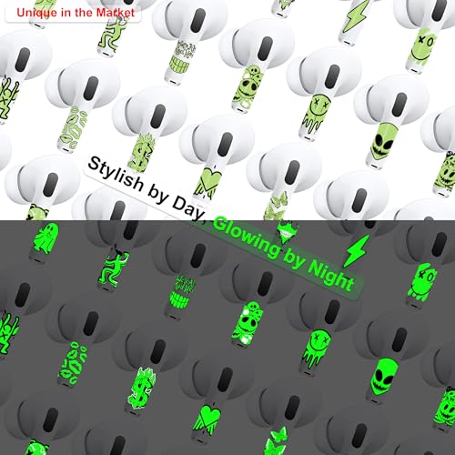 RockMax for AirPods 4 Skin, Glow-in-The-Dark Bolt Design Sticker Wrap for AirPods 4th Gen, Compatible with AirPod 4 Case, Fun Gift for Boys and Girls, Easy to Install