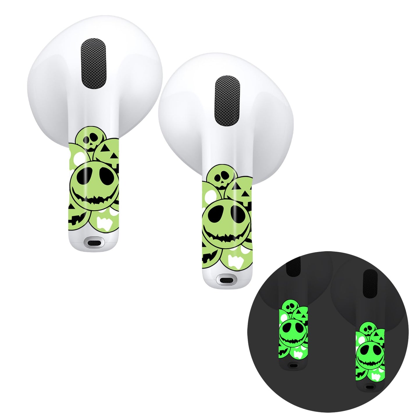 RockMax for AirPods 4 Skin, Glow-in-The-Dark Spooky Stickers for AirPods 4th Gen, Compatible with AirPod 4 Case, Fun Birthday Gifts for Boys and Girls, Easy to Install