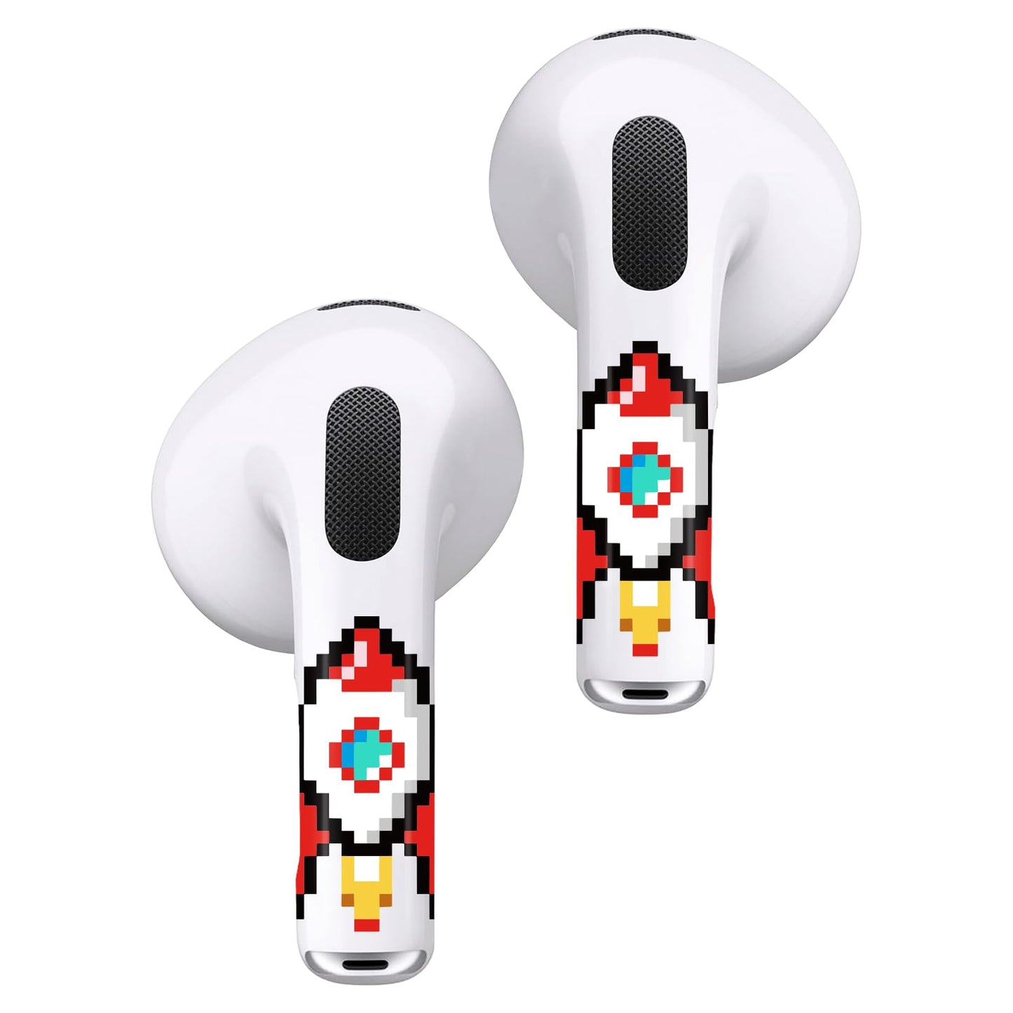 RockMax for AirPods 3rd Generation Skins, Rocket Baseball Decal Stickers for Earbuds 3, Red Wrap Design, Easy Installation, for Teenagers and Families