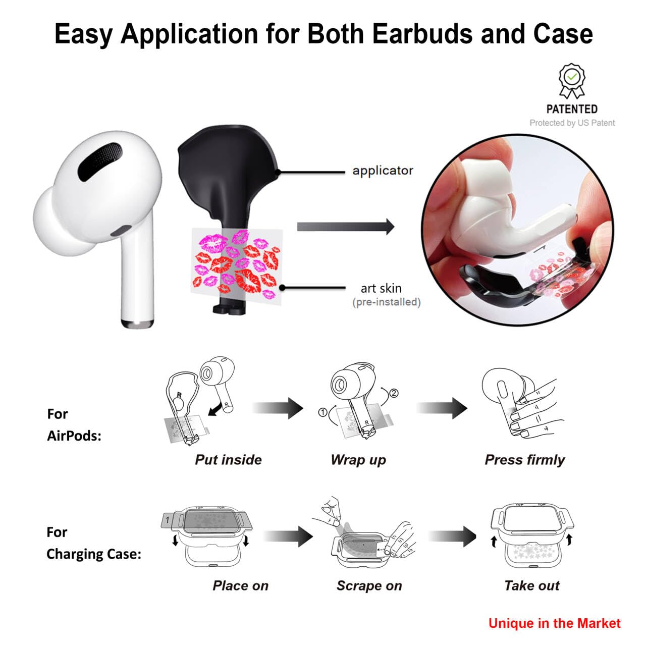 RockMax for AirPods 3rd Generation Decal Sticker, Blue Butterfly AirPod Skins for Airbuds and Charging Case, Durable Wrap, Easy to Apply, for Teens and Adults