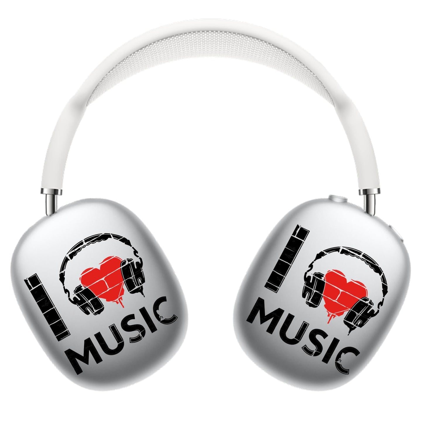 ROCKMAX Art Sticker for AirPods Max, Stylish Decal Skin for Headphones, Red and Black Accessories Compatible with AirPods Max Case Cover, Perfect Birthday and Party Gift with Cleaning Kit