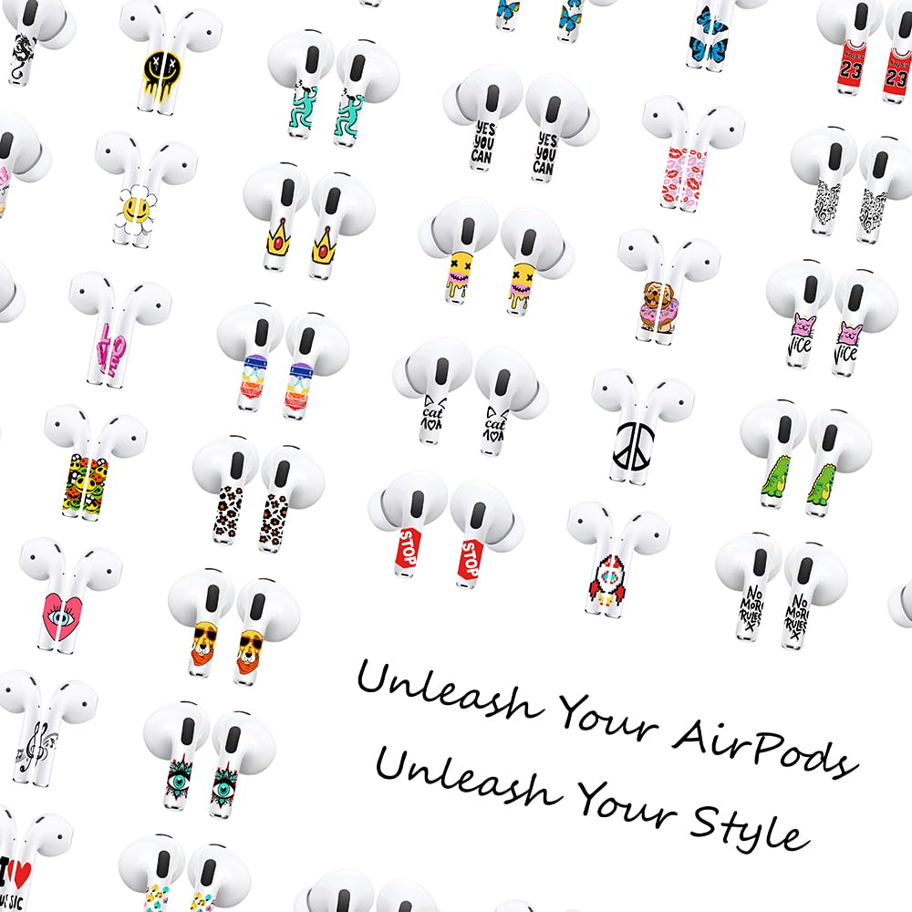 RockMax for AirPods Skin, Eiffel Tower Decal Stickers for Air Pods Pro, Black Wrap Tattoos for AirPods 2nd Generation, Waterproof, No Bubble, Ideal Gift for Kids and Adults