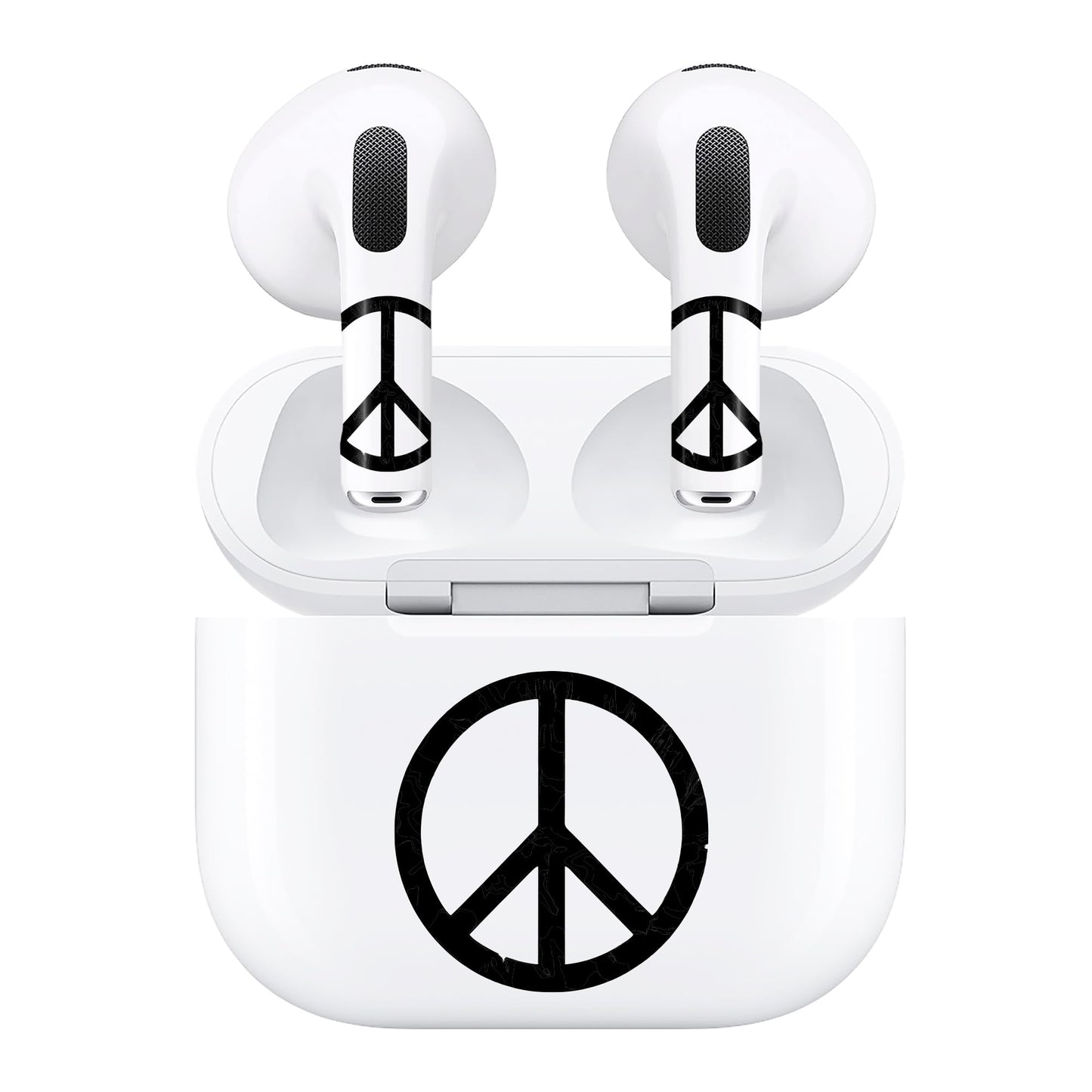RockMax for AirPods 3rd Generation Decal Sticker, Black AirPod Skins for Airbuds and Charging Case, Durable Wrap, Easy to Apply, for Teens and Adults
