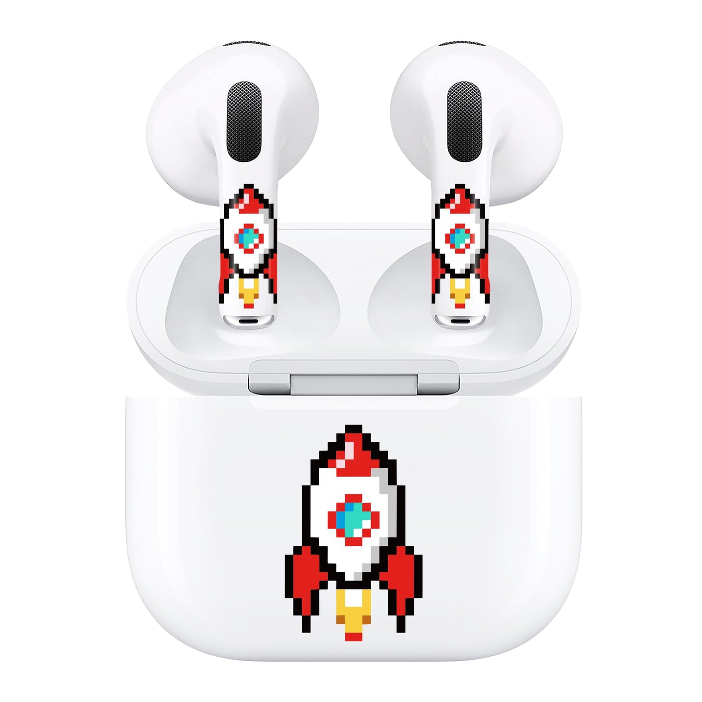 RockMax for AirPods 3rd Generation Decal Sticker, Neat Rocket AirPod Skins for Airbuds and Charging Case, Durable Wrap, Easy to Apply, for Teens and Adults