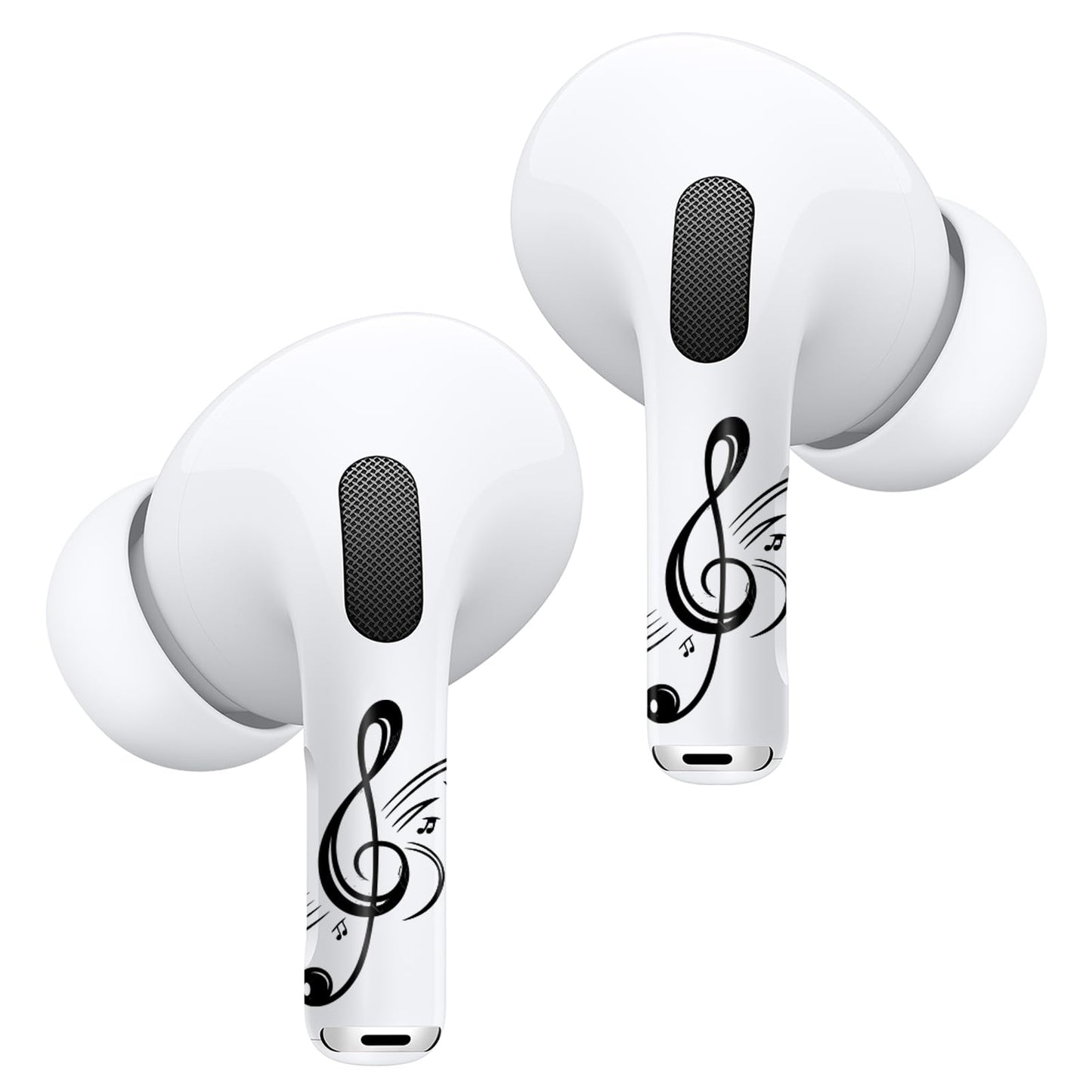 RockMax for AirPods Pro Skin, Black Decal Stickers for Ear Buds, Music DIY Tattoos for AirPods Pro 2nd Generation, Long-Lasting, Easy to Apply, Present for Women and Men