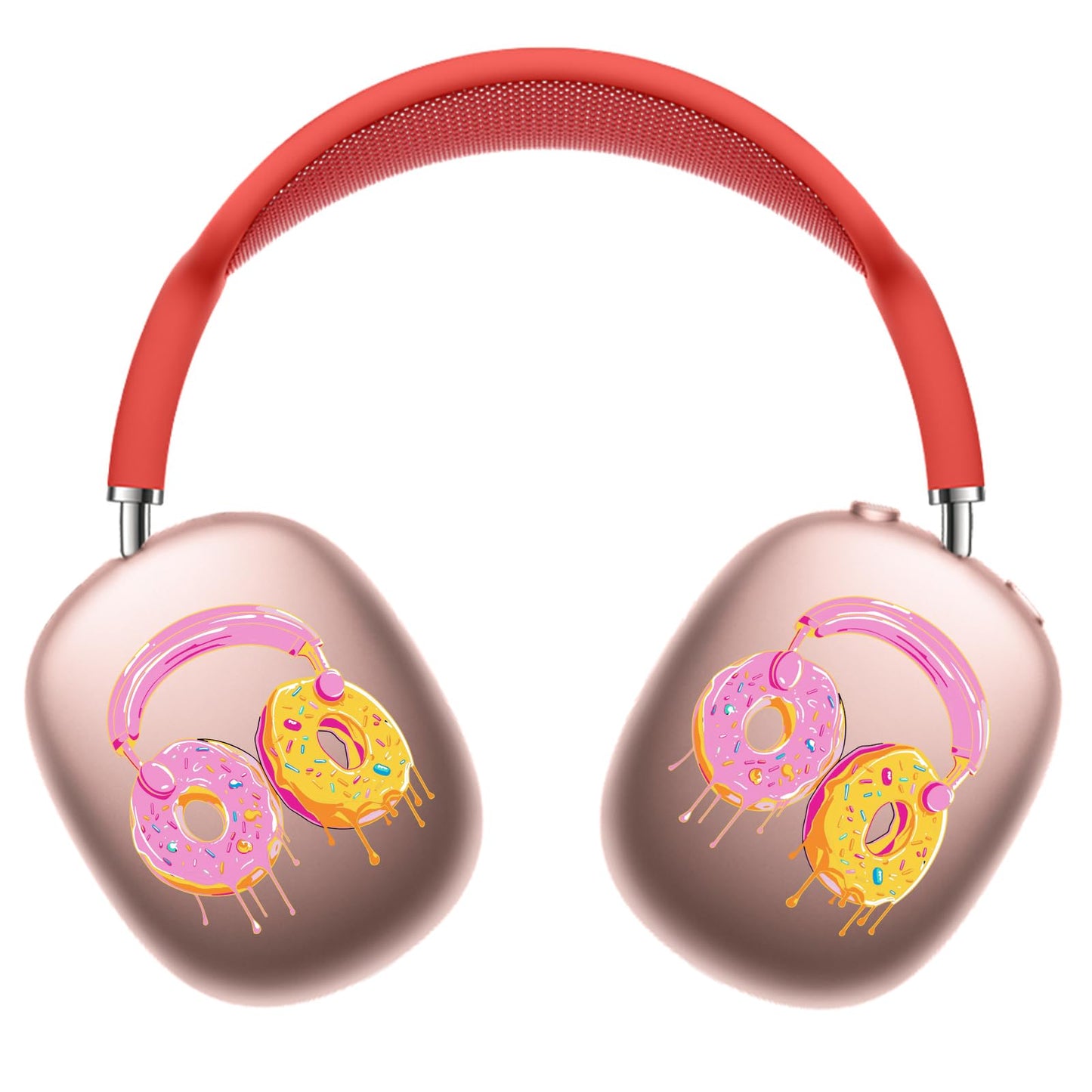 ROCKMAX for Sweet Pink AirPods Max Sticker Accessories, Attractive Decal Skin for Wireless Headphones, Compatible with AirPods Max Case Cover, Perfect Womens and Girls Gift with Cleaning Kit