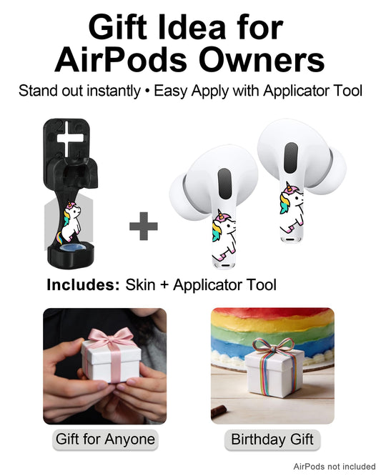 RockMax for Universal AirPod Skin, Quickly Recognizable, for AirPods Pro 3/2/1 and Gen 1/2/3/4, Unicorn Sticker Cover, for Women and Teens
