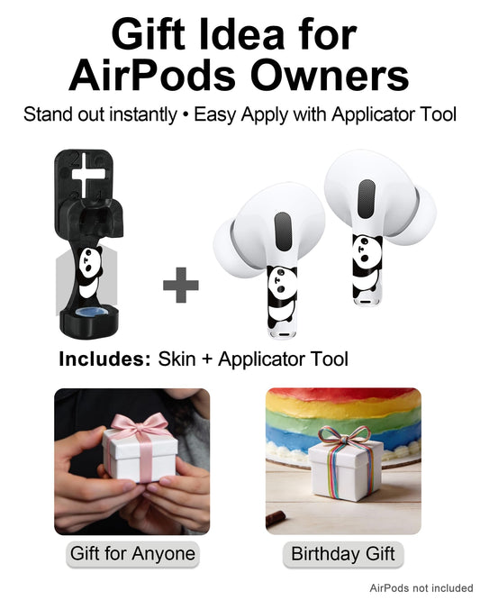 RockMax for Universal AirPod Skin, Quickly Recognizable, for AirPods Pro 3/2/1 and Gen 1/2/3/4, Panda Sticker Cover, for Women and Teens