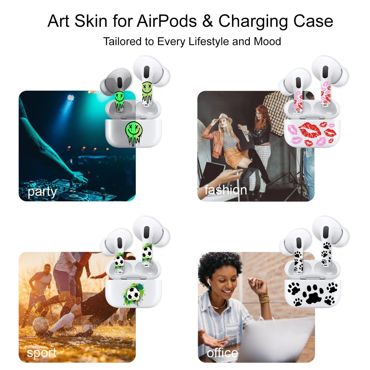 ROCKMAX Pink Lips Sticker for AirPods Pro 2nd Generation, Fashion Decal Skin Accessories for Earpods and Charging Case, Earbuds Case Cover Wrap for Girls and Women Birthday, with Cleaning Kits