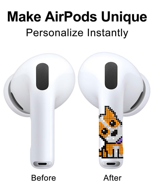 RockMax for AirPod Skin, Quickly Recognizable, Universal Fit for AirPods Pro 3/2/1 and Gen 1/2/3/4, Yellow Dog Sticker Cover, for Women and Teens