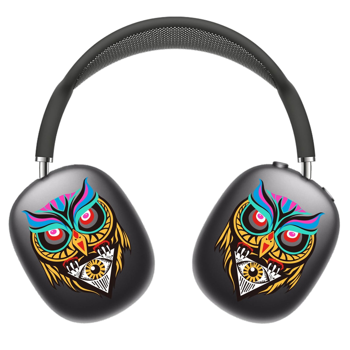 ROCKMAX Owl Distinction Skin Cover for AirPods Max, Cute Decal Sticker for Headphones, Earphones Accessories Compatible with Transparent AirPods Max Case Cover, Funny Gift with Cleaning Kit