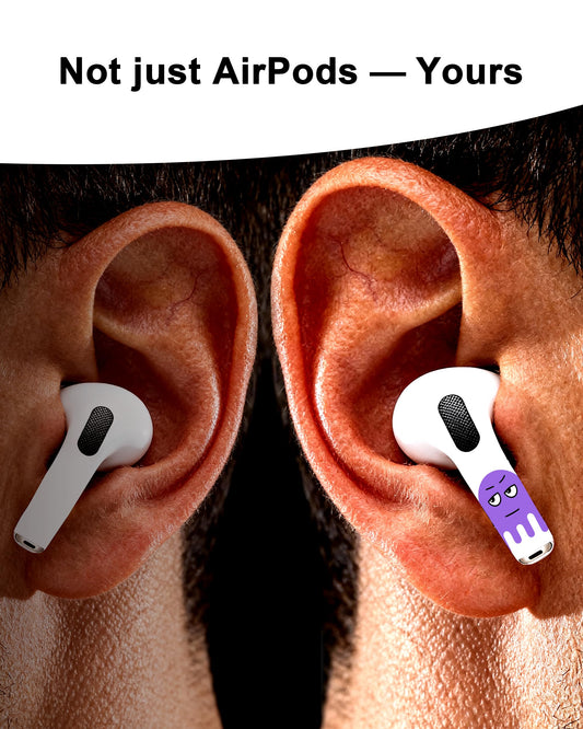 RockMax for AirPods Sticker Skin, Easy to Identify, Universal Fit for AirPods Pro 3/2/1 and Gen 1/2/3/4, Purple Wrap Cover, for Teens and Adults