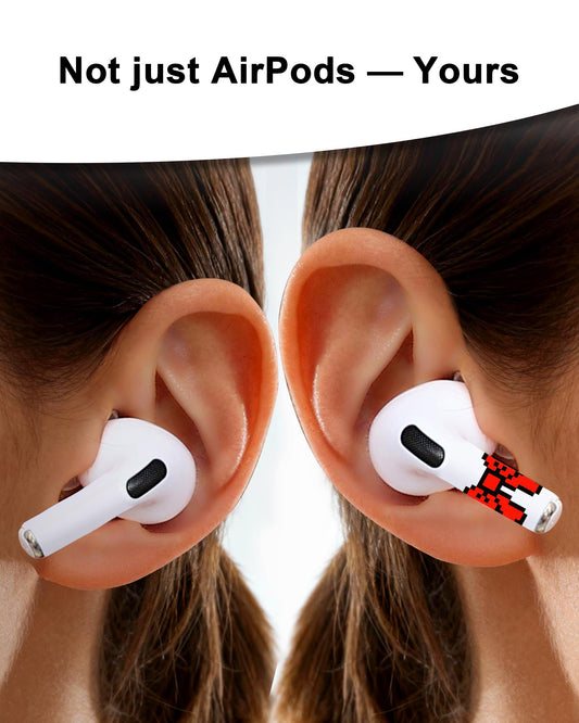 RockMax Universal Skin for AirPod Pro 2, Helps to Identify, Red Bow Sticker Accessory for AirPods Pro 3/2/1 and Gen 1/2/3/4, Stylish Gift for Birthday