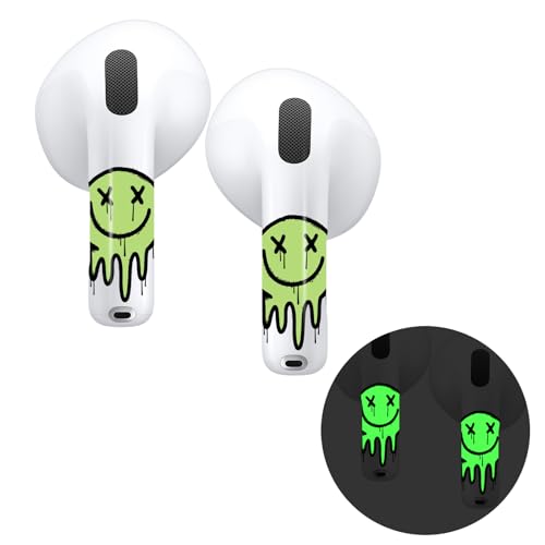 RockMax for AirPods 4 Skin, Glow-in-The-Dark Death Smile Sticker for AirPods 4th Gen, Compatible with AirPod 4 Case, for Boys and Girls, Easy to Install