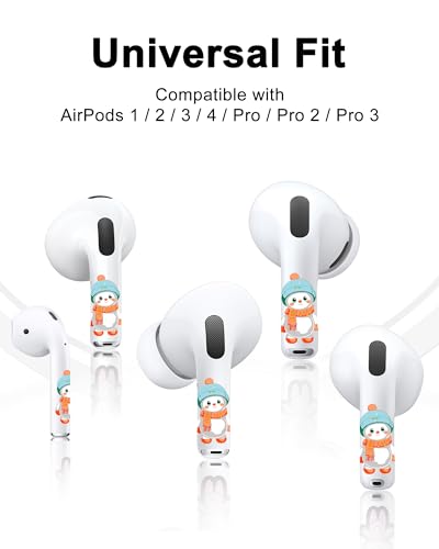 RockMax AirPods Pro 3 Skin, Universal Fit for AirPods Pro 1/2/3 & AirPods 1/2/3/4, Snowman Sticker Decor, Charging Case Friendly, Gift Idea for Christmas