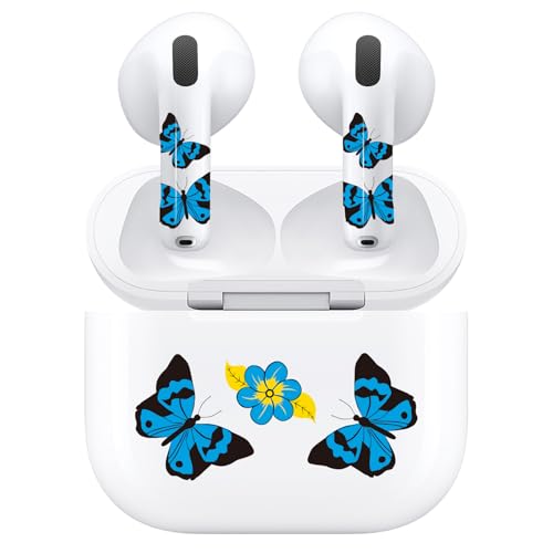 RockMax for AirPods 4 Skin Set, Butterfly AirPod Skins for AirPods 4th Gen Charging Case, Trendy Sticker Gifts for Boys and Girls, Easy to Apply