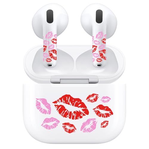 RockMax for AirPods 4 Skin Set, Pink Lips AirPod Skins for AirPods 4th Gen Charging Case, Trendy Sticker Gifts for Boys and Girls, Easy to Apply