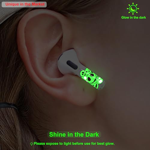 RockMax for AirPods 4 Skin, Glow-in-The-Dark Death Smile Sticker for AirPods 4th Gen, Compatible with AirPod 4 Case, for Boys and Girls, Easy to Install