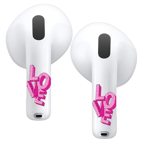 RockMax for AirPods 4 Skin，Pink Love Decal Sticker for Air Pods 4th Gen, Compatible with AirPod 4 Case 2024, Durable Tattoo Wrap, Easy to Apply