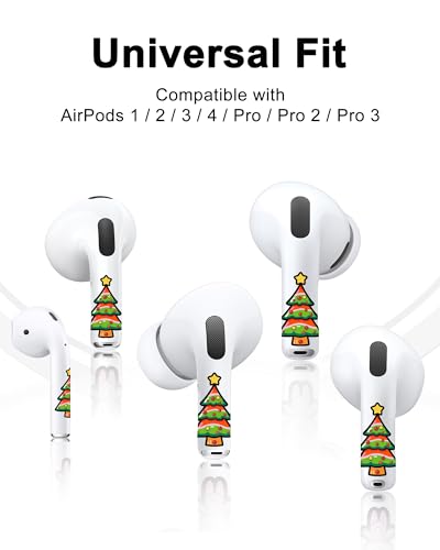 RockMax AirPods 4 Skin, Universal Fit for AirPods Pro 1/2/3 & AirPods 1/2/3/4, Christmas Tree Sticker Wrap, Charging Case Friendly, Gift Idea for Holiday