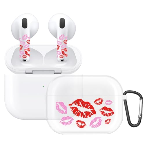 RockMax for AirPods 4 Case Cover Pink, Cute Sticker and AirPods Cover Set, Fun Air Pods 4 Case with Keychain, Clear AirPods 4th Generation Case for Women, MagSafe Compatible