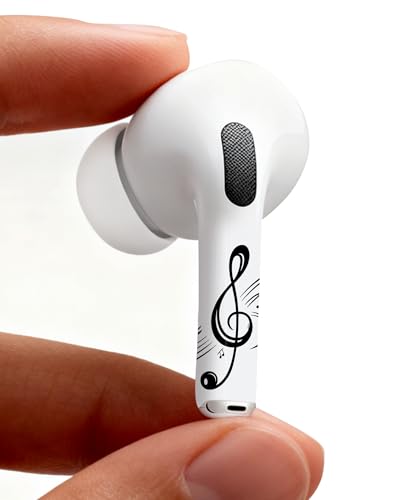 RockMax for AirPods 4 Skin, Easy to Clarify, Black Music Note Sticker Wrap, Ultra-Thin Case-Friendly, 3-Step Install, Compatible with AirPods 1/2/3/4 and AirPods Pro 1/2/3(Universal Fit)