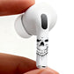 RockMax for AirPods 4 Skin, Black Skull Decal Sticker for Air Pods 4th Gen, Durable Tattoo Wrap, Case Friendly, Easy to Identify, Compatible with AirPods 1/2/3/4 and AirPods Pro 1/2/3(Universal Fit)