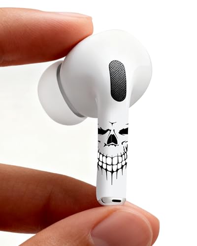 RockMax for AirPods 4 Skin, Black Skull Decal Sticker for Air Pods 4th Gen, Durable Tattoo Wrap, Case Friendly, Easy to Identify, Compatible with AirPods 1/2/3/4 and AirPods Pro 1/2/3(Universal Fit)