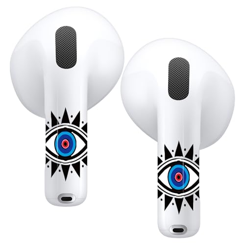 RockMax for AirPods 4 Skin，Blue Evil Eye Decal Sticker for Air Pods 4th Gen, Compatible with AirPod 4 Case 2024, Durable Tattoo Wrap, Easy to Apply