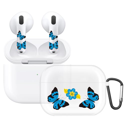 RockMax for Butterfly AirPods 4 Case Cover, Cute Sticker and AirPods Cover Set, Fun Air Pods 4 Case with Keychain, Clear AirPods 4th Generation Case for Women, MagSafe Compatible