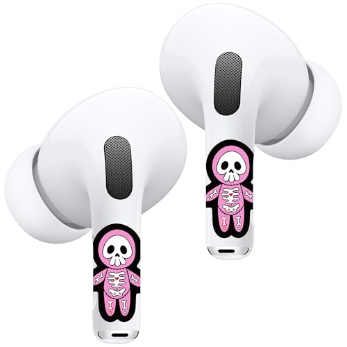 RockMax Universal Skin for AirPod Pro 2, Helps to Identify, Pink Skeleton Sticker for AirPods Pro 3/2/1 and Gen 1/2/3/4, for Birthday