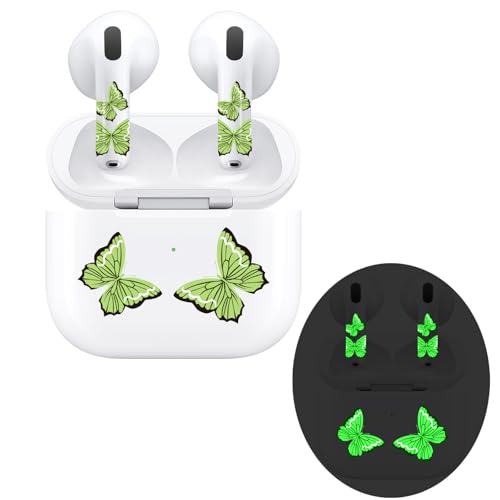 RockMax Glow-in-The-Dark AirPod 4 Skin, Custom Butterfly Wrap Sticker for Air Pods 4 Charging Case, Easy to Apply, Fun and Stylish AirPods 4 Accessories for Girls & Women