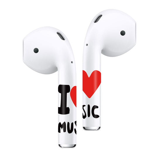 RockMax for AirPod Skins Wraps, Red Decal Stickers for AirPods 1st Generation and 2nd Generation, Musical Wrap Design, Easy Installation, for Birthday and Holiday