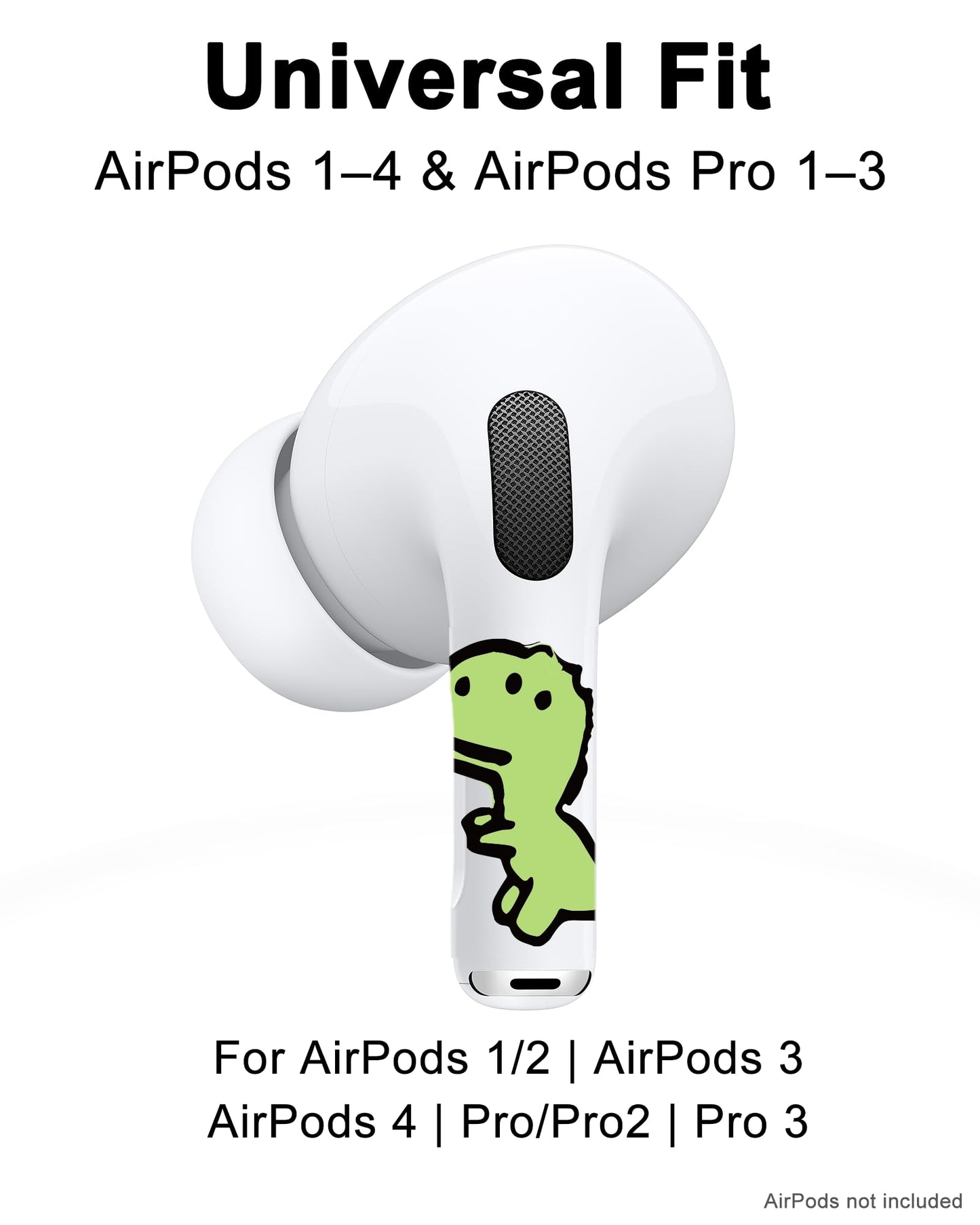 RockMax Glowing Dinosaur Skin for AirPods, Easy to Identify, Universal Sticker Wraps for AirPods Pro 3/2/1 and Gen 1/2/3/4, Cute Earbud Accessories