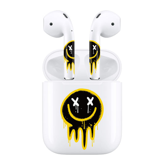 RockMax Cute Emoticon Decal Skin Stickers for AirPods 2nd Generation and Charging Case, Easy-to-Apply Vibrant Wrap, for Teens and Women