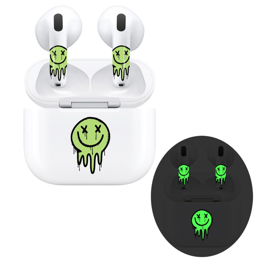 RockMax Glow-in-The-Dark AirPod 4 Skin, Custom Death Smile Wrap Sticker for Air Pods 4 Charging Case, Easy to Apply, Fun and Stylish AirPods 4 Accessories for Men & Women