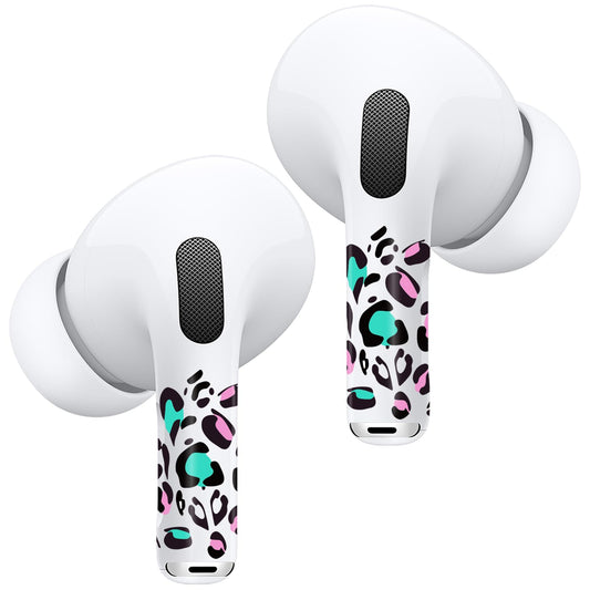 RockMax Universal Skin for AirPods Pro 3/Pro 2/Pro, Cute Stickers Also Fits to AirPod 1/2/3/4, Leopard Print Wrap for Women and Girls, Easy to Identify, Case-Friendly