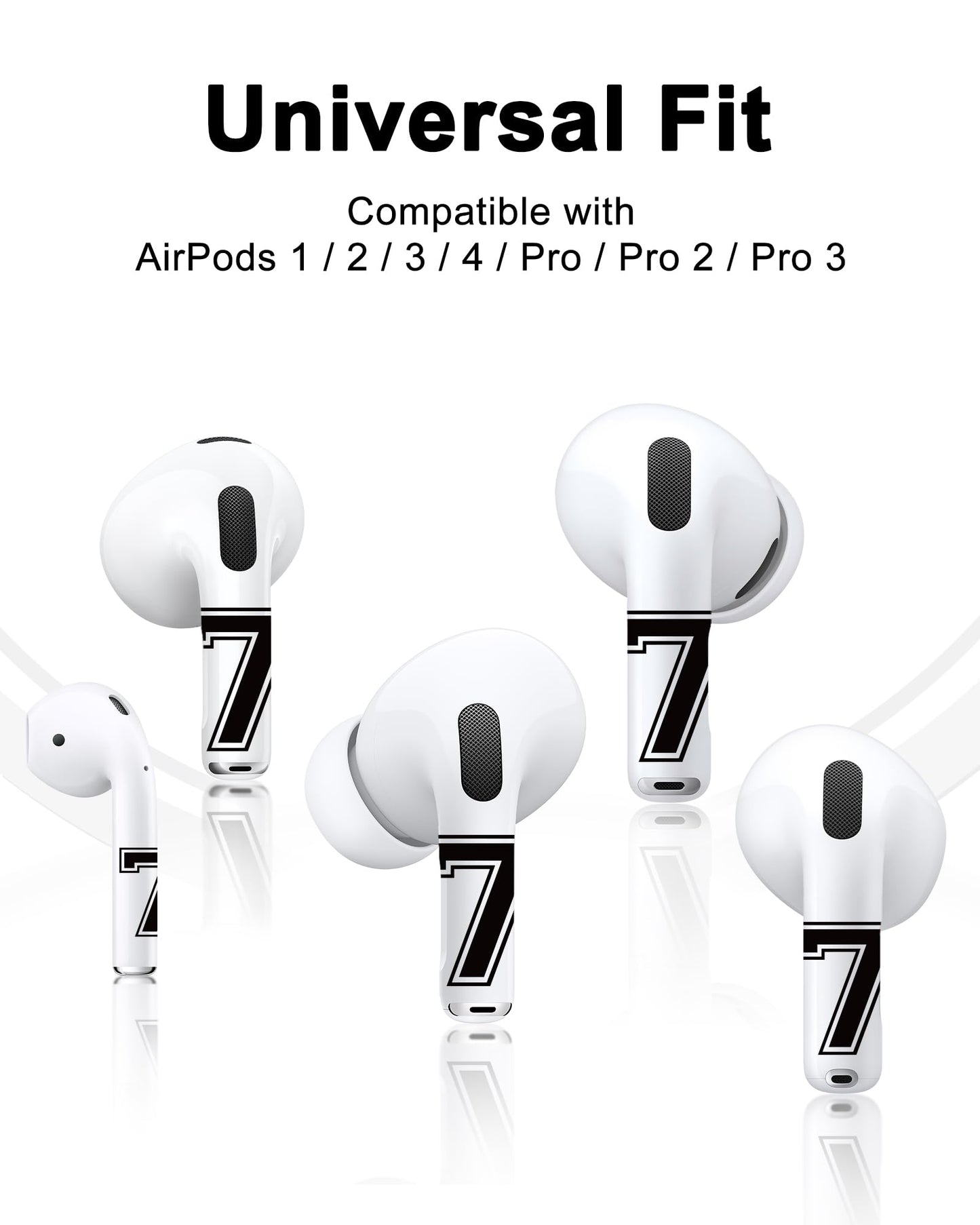RockMax for AirPod Stickers, No More Mix-Ups, Universal Fit for AirPods Pro 3/2/1 and Gen 1/2/3/4, Number 7 Skin Cover, Custom Gift for Women and Teens