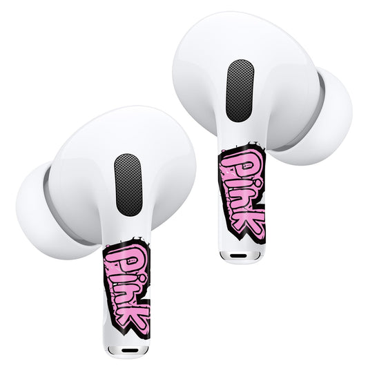 RockMax for AirPod Pro Skin, Pink Decal Stickers for Ear Buds, Trendy Wrap Art for AirPods Pro 2nd Generation, Durable, Easy to Apply, Suitable for Women and Men