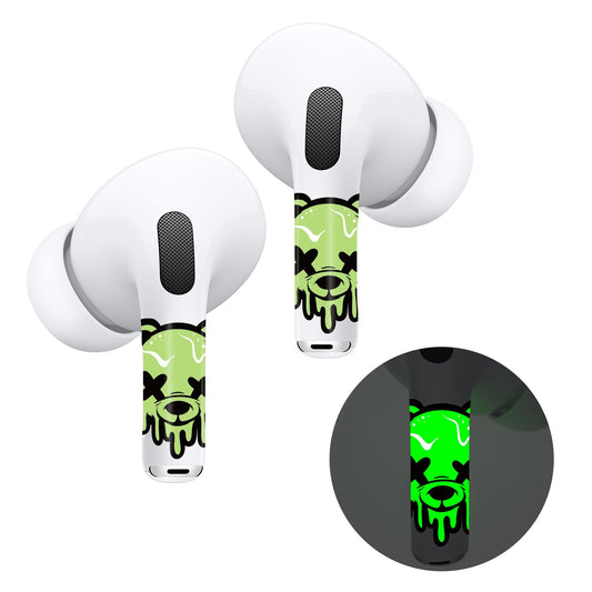 RockMax for AirPod Skins Wraps, Glow in The Dark Stickers for Earbuds, Luminous Bear Wrap Decals for AirPods Pro 2nd Generation, Long-Lasting, Easy Installation, Gift for Boy and Girl