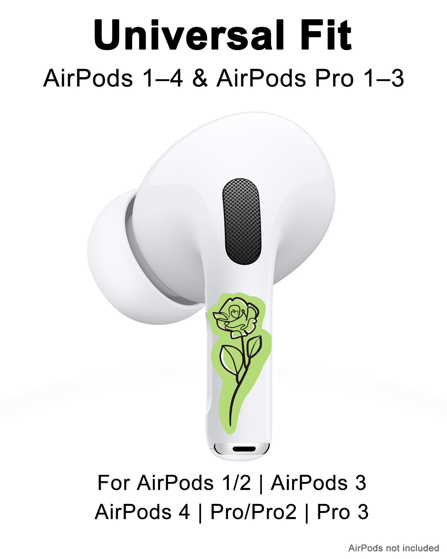 RockMax Glowing Rose Skin for AirPods, Easy to Identify, Universal Sticker Wraps for AirPods Pro 3/2/1 and Gen 1/2/3/4, Cute Earbud Accessories