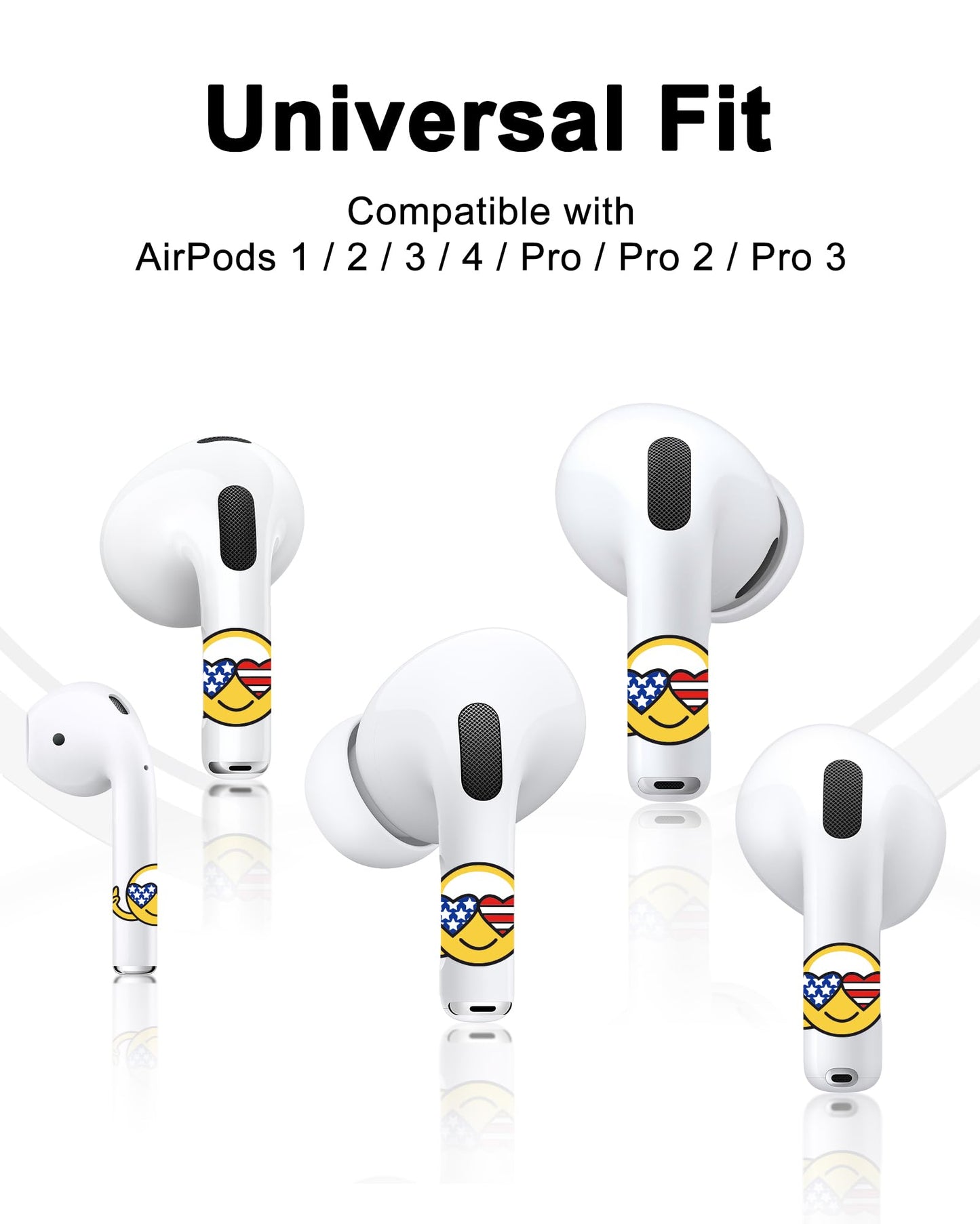 RockMax for AirPods Sticker Skin, Easy to Identify, Universal Fit for AirPods Pro 3/2/1 and Gen 1/2/3/4, Yellow Wrap Cover, for Teens and Adults