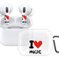 RockMax for Air Pod Pro Case, Clear Case with Black Keychain and Vinyl Skin, Love Music AirPods 2 Decal Stickers, Excellent Gift for Youth and Parents
