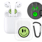 RockMax for AirPod Case Cover 2nd Generation, Clear Case with Black Keychain and Glow in The Dark Stickers, Luminous Emoticon Skin Decal Wrap, Easy to Apply, Gift for Parties and Holidays
