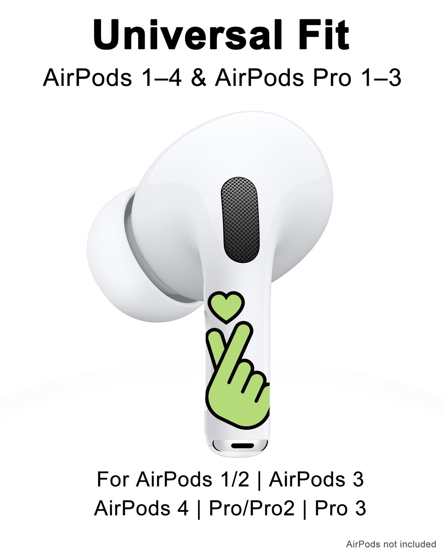 RockMax Glowing Heart Skin for AirPods, Easy to Identify, Universal Sticker Wraps for AirPods Pro 3/2/1 and Gen 1/2/3/4, Cute Earbud Accessories