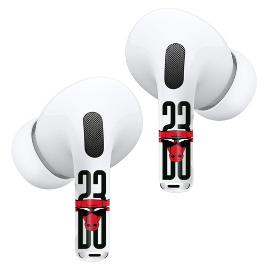 RockMax for AirPod Skins, Red Bulls Decal Stickers for AirPods Pro 2nd Generation, Basketball AirPods Wrap Around Ear, Perfect Boyfriend Gift, with Cleaning Kits
