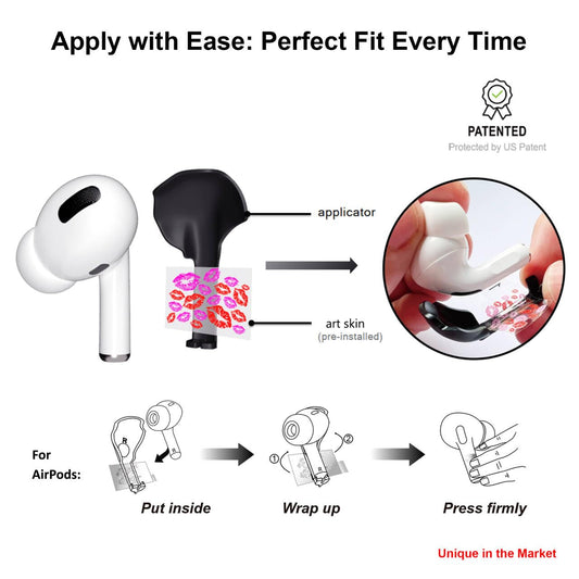 RockMax for AirPod 3rd Generation Case Cute, Clear Case with Black Keychain and Stylish Decal Stickers, Durable Emoticon Skin Wrap, Easy to Apply, for Teens and Women