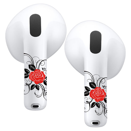 RockMax for AirPods 4 Skin，Personalized Rose Stickers for Air Pods 4th Gen, Compatible with AirPod Case 2024, Durable Tattoo Wrap, Easy to Apply