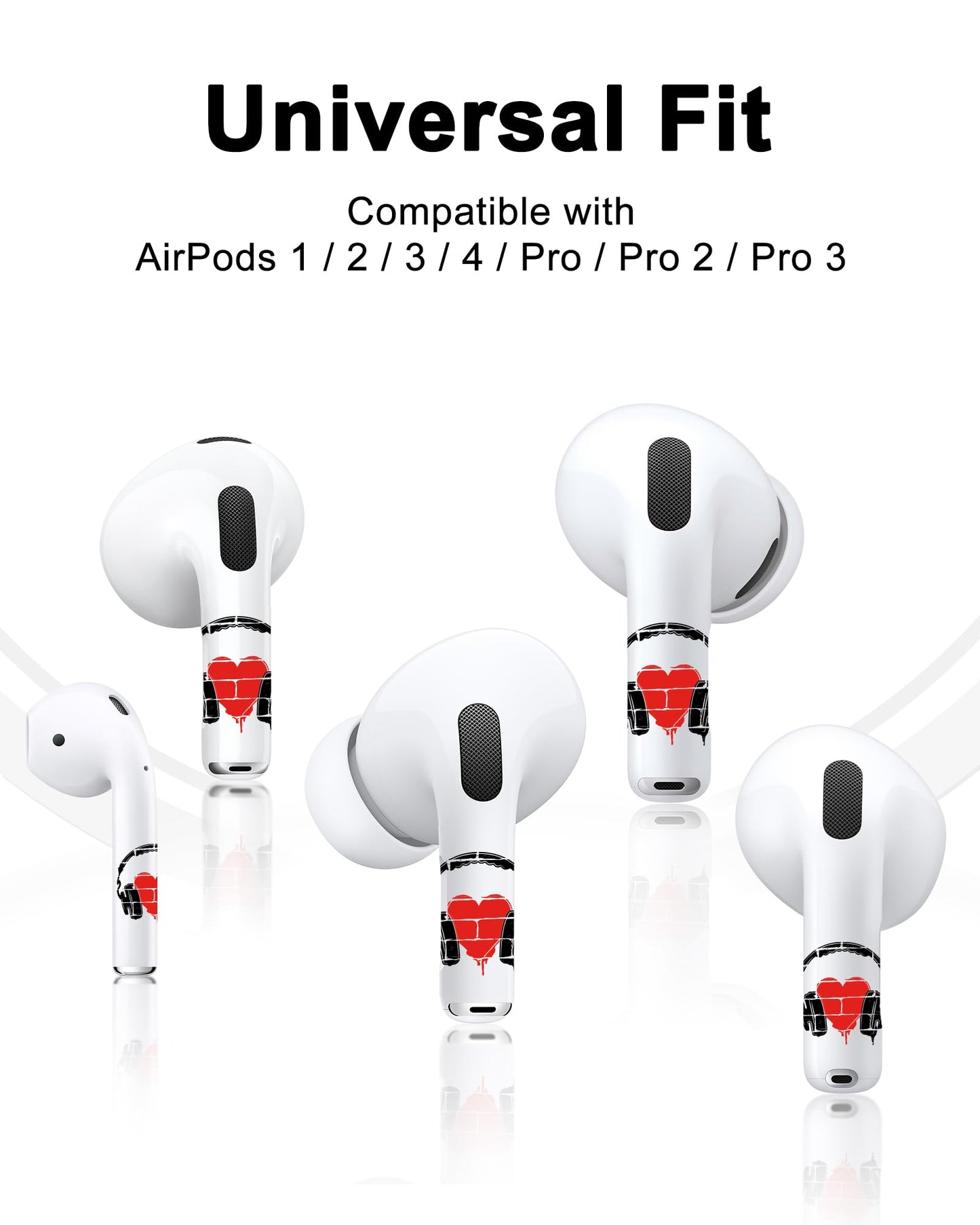 RockMax for AirPods Pro 2 Skin, Easy to Spot, Universal Fit for AirPods Pro 3/2/1 and Gen 1/2/3/4, Headphone Sticker Cover, Unique Gift for Women and Men